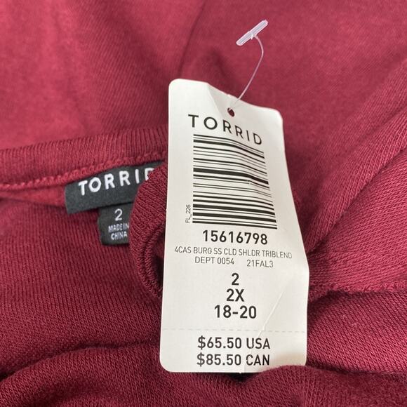 Torrid Burgundy Mini Cozy Fleece Cold Shoulder Dress - Picture 9 of 9